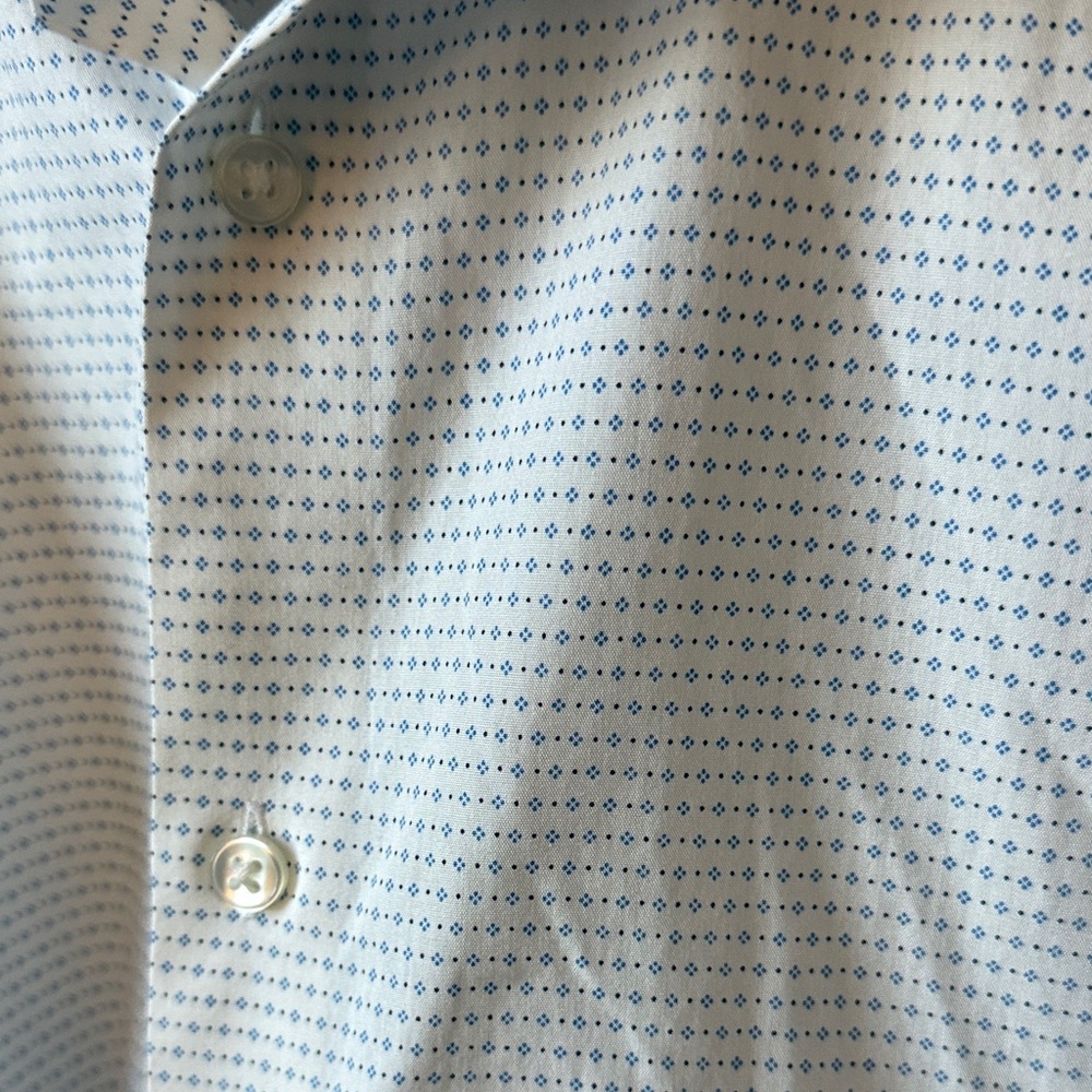 Calvin Klein White Geometric Dress Shirt - Picture 4 of 4